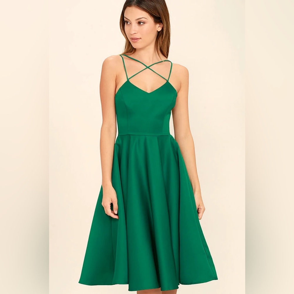 Neverending Story Green Midi Dress